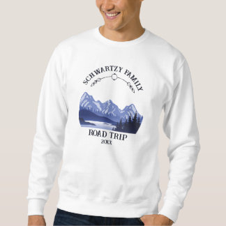 Sweatshirt Vintage Mountain Sunset lac extérieur Retourner bl