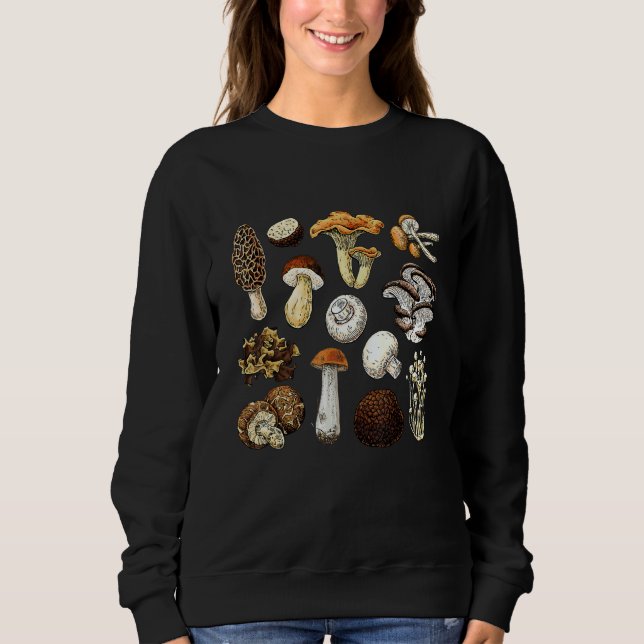 Sweatshirt Vintage Mushroom Retro Fungi Foraging Mycology (Devant)