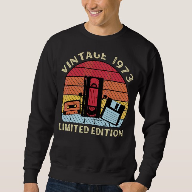 Sweatshirt Vintage Né En 1973 Anniversaire (Devant)