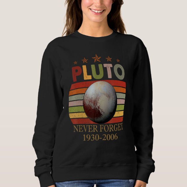 Sweatshirt Vintage N'oubliez jamais Pluton Style Retro Space  (Devant)