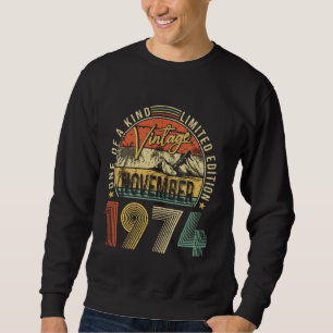 Sweatshirt Vintage novembre 1974 50 Anniversaire Cadeau Retro