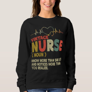 Sweatshirt Vintage Nurse Definition Hospital Registre Médical