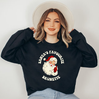 Sweatshirt Vintage Père Noël Favori Brunette