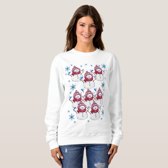 Sweatshirt Vintage Père Noël Snowman (Devant entier)
