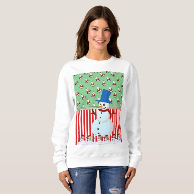 Sweatshirt Vintage Père Noël Snowman (Devant entier)