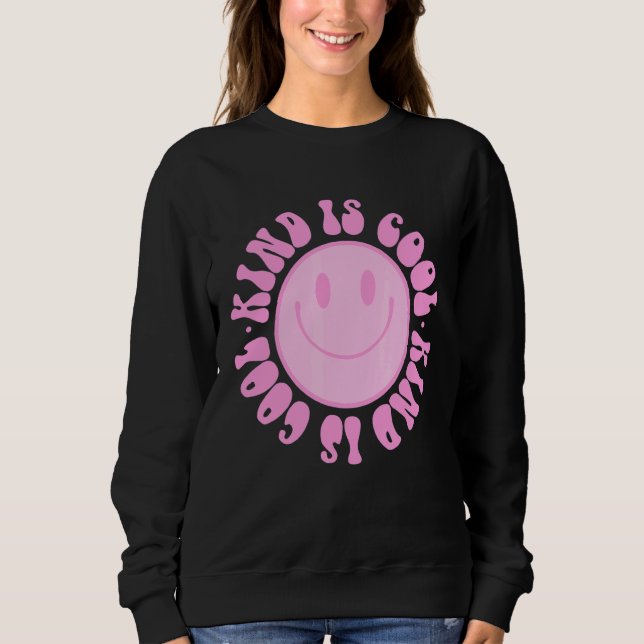 Sweatshirt Vintage Pink Smile Face Choose Kindness  Spiritual (Devant)