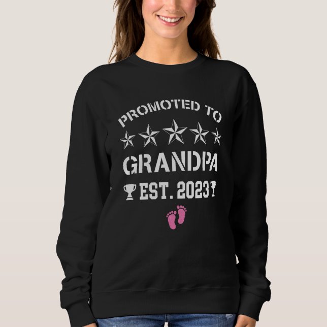 Sweatshirt Vintage Promoted To Grandpa 2023 It's A Girl Great (Devant)