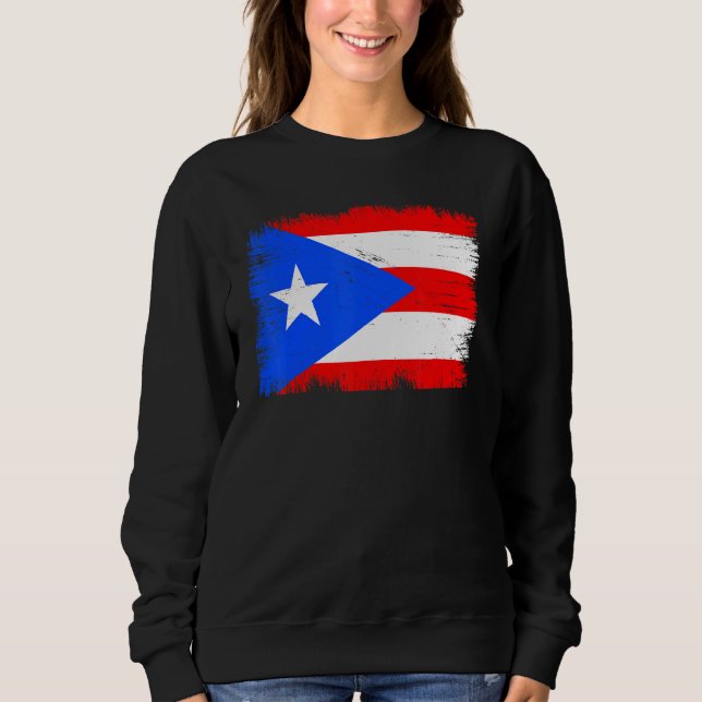 Sweatshirt Vintage Puerto Rico Flag Puerto Rican Independence (Devant)