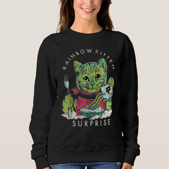 Sweatshirt Vintage Rainbow Kitten Surprise (Devant)
