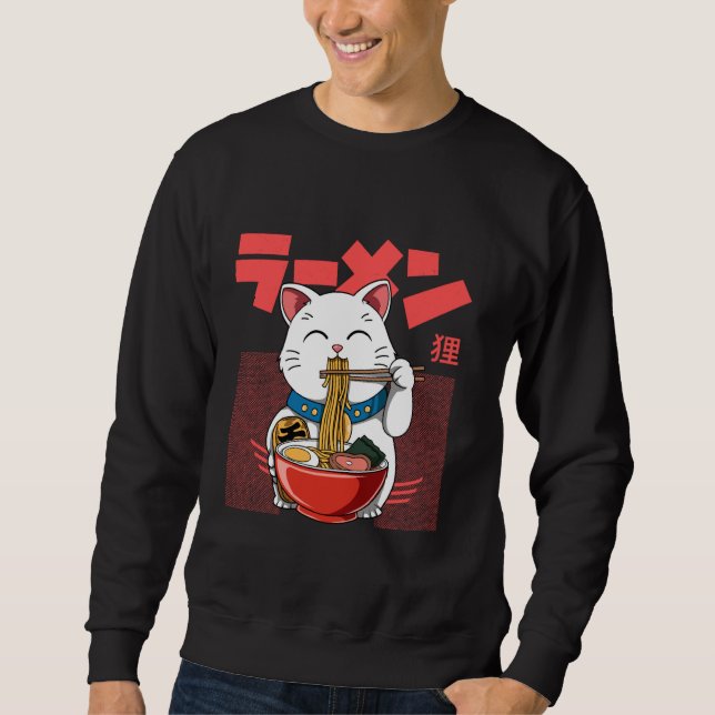 Sweatshirt Vintage Ramen Maneki Neko (Devant)