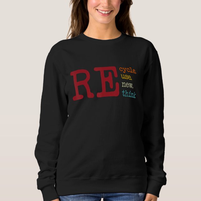 Sweatshirt Vintage Recycler Réutiliser Renouveler Repenser Jo (Devant)