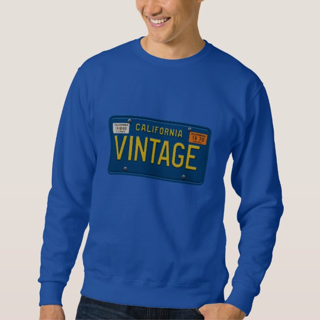Sweatshirt Vintage - Retro 1969 California License Plate (Devant)