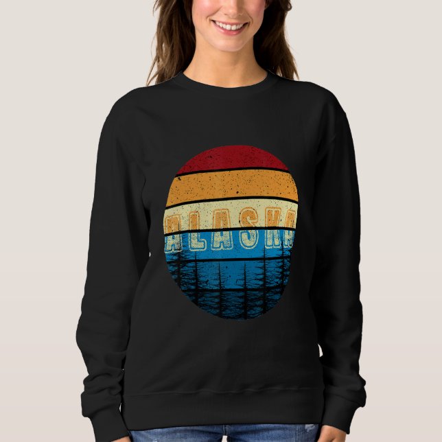 Sweatshirt Vintage Retro Alaska  alaska day (Devant)