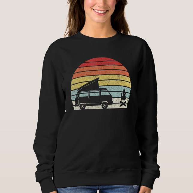 Sweatshirt Vintage Retro Camper Van Bus Vanlife Campfire (Devant)