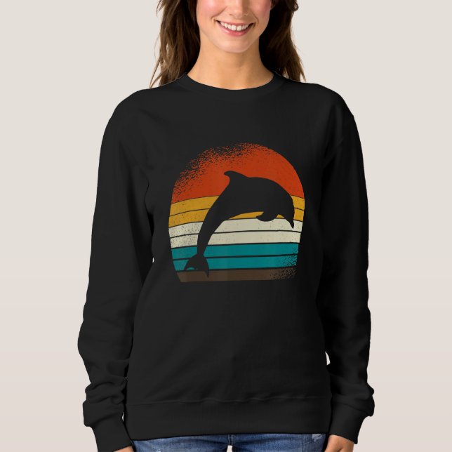 Sweatshirt Vintage Retro Dolphin (Devant)