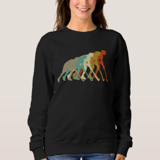 Sweatshirt Vintage Retro Field Hockey Player