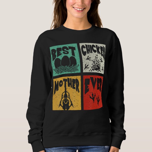 Sweatshirt Vintage Retro Meilleure Chicken Mère Jamais Farmer (Devant)