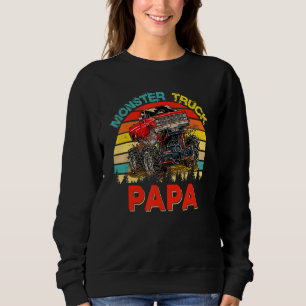 Sweatshirt Vintage Retro Monster Camion Papa Chauffeur Père