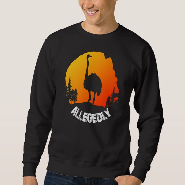 Sweatshirt Vintage Retro Ostrich (Devant)