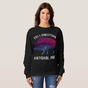 Sweatshirt Vintage Retro Yellowstone National Park Bison