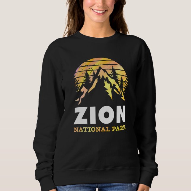Sweatshirt Vintage Retro Zion National Park Utah (Devant)