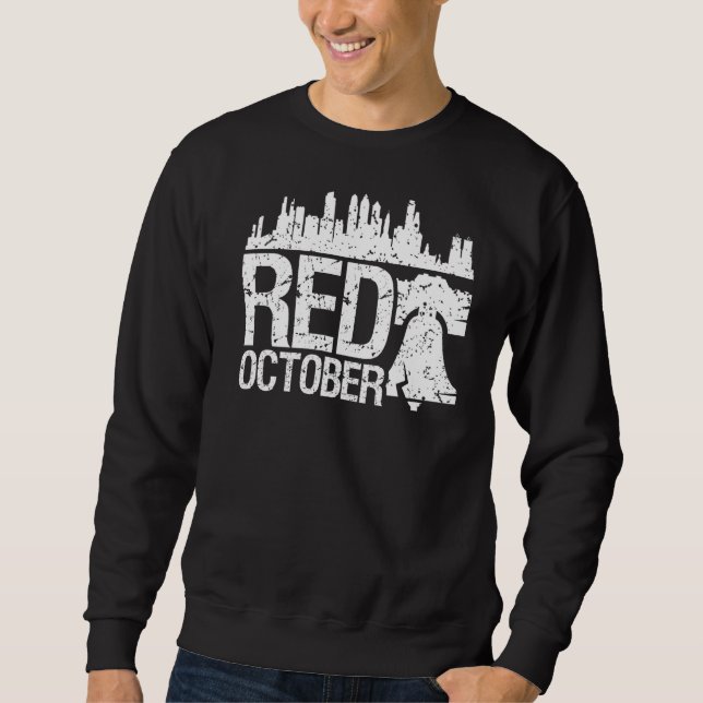 Sweatshirt Vintage rouge octobre Philadelphie Philadelphie Sk (Devant)