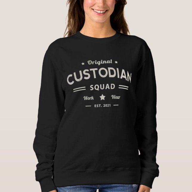 Sweatshirt Vintage School Custodian Squad Cleaner Maintenance (Devant)