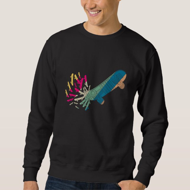 Sweatshirt Vintage Skateboard Skateboarding Skater Life (Devant)