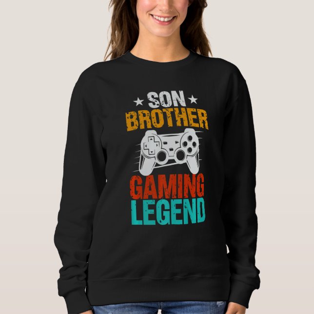 Sweatshirt Vintage Son Brother Gaming Legend  Video Games (Devant)
