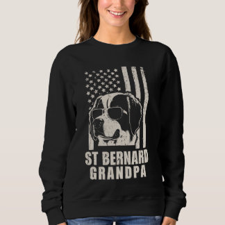 Sweatshirt Vintage St Bernard Grandpa Drapeau américain Drape