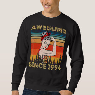Sweatshirt Vintage stupéfiante depuis 1994 Anniversaire Léopa
