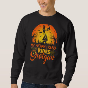 Sweatshirt Vintage Sunset My Afghan Hound Dog Ride Shotgun Ha