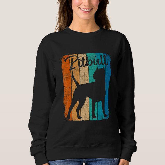 Sweatshirt Vintage Sunset Pitbull Dog Pet  Dog Owner (Devant)