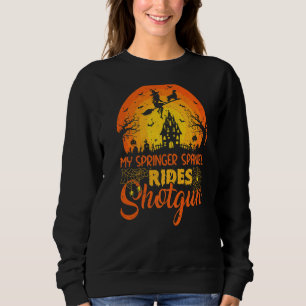 Sweatshirt Vintage Sunset Springer Spanien Chien Ride Shotgun