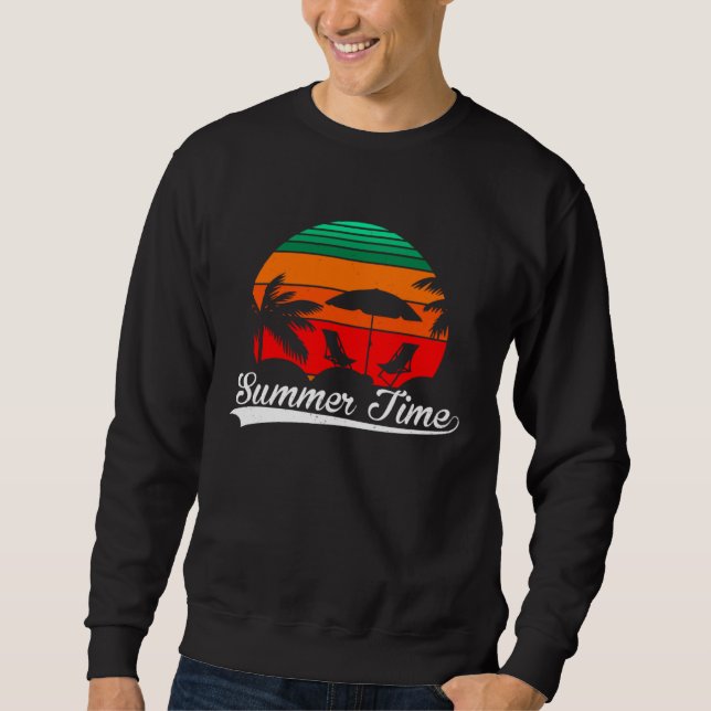 Sweatshirt Vintage Surfer Retro Surfing Beach Summer Vacation (Devant)