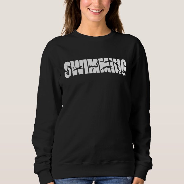 Sweatshirt Vintage Swimming Swimmer Just Keep Swimming Lover  (Devant)