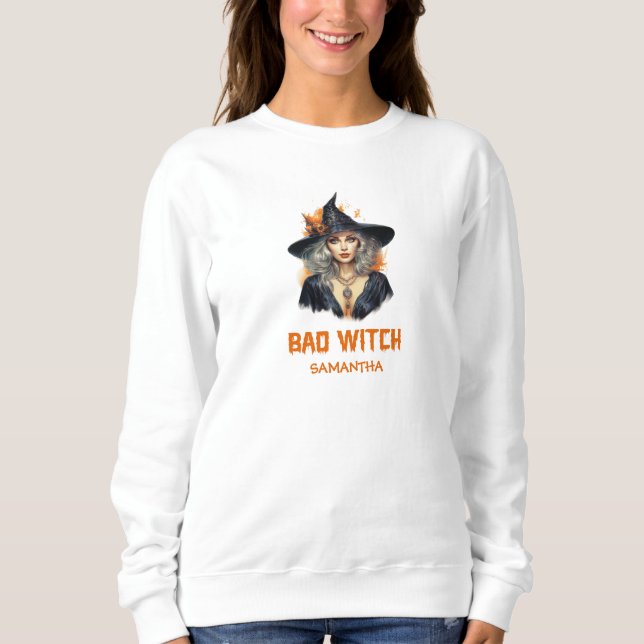 Sweatshirt Vintage tradition aquarelle Halloween mauvaise sor (Devant)