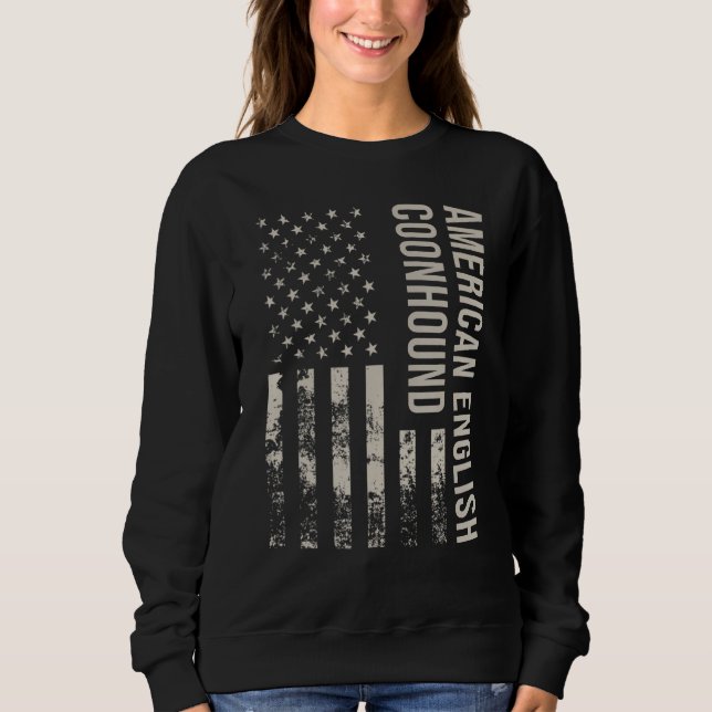 Sweatshirt Vintage US American Flag American English Coonhoun (Devant)