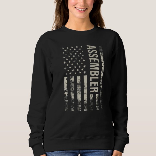 Sweatshirt Vintage US American Flag Assembler Premium (Devant)