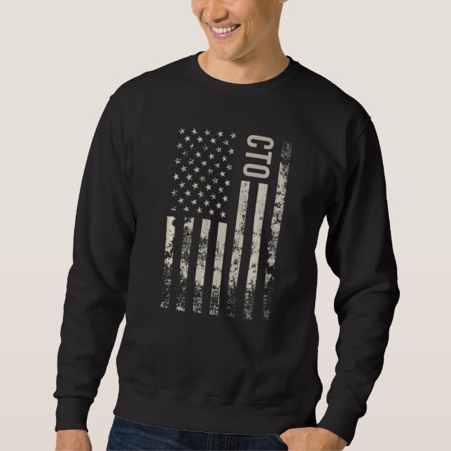 Sweatshirt Vintage US American Flag CTO Premium (Devant)