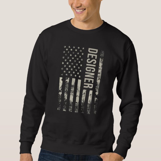 Sweatshirt Vintage US American Flag Designer Premium (Devant)
