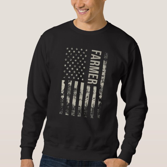 Sweatshirt Vintage US American Flag Farmer Premium (Devant)