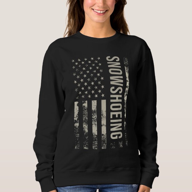 Sweatshirt Vintage US American Flag Snowshoeing (Devant)