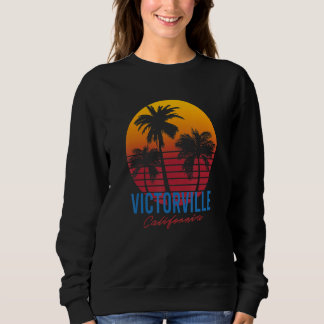 Sweatshirt Vintage Victorville Californie Palmiers Coucher de