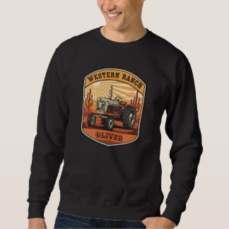 Sweatshirt Vintage Western Ranch Tractor Desert Sunset