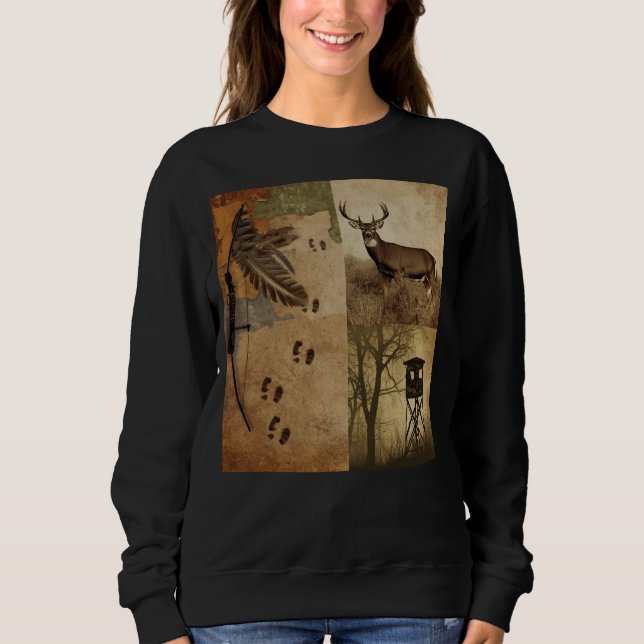 Sweatshirt Vintage Whitetail Deer Bow Hunting (Devant)