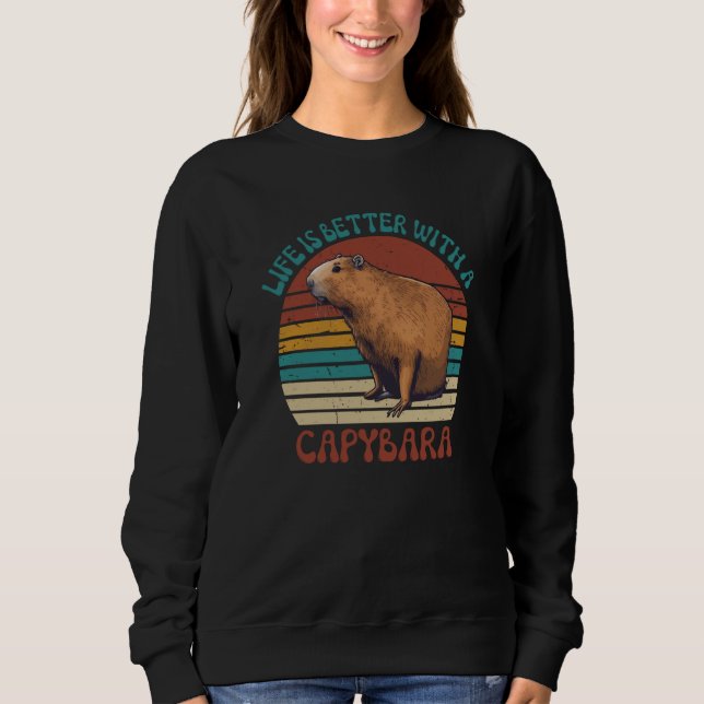Sweatshirt Vintage With A Capybara Rodent (Devant)