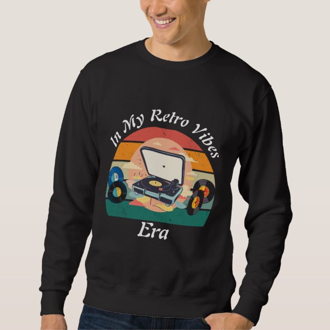 Sweatshirt vinyle rétro vintage (Devant)