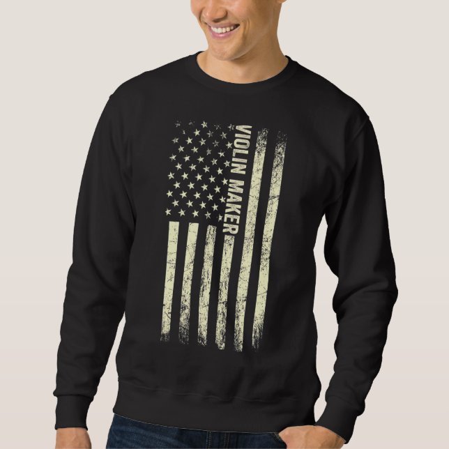 Sweatshirt Violon Drapeau Américain Fier Du Violon Américain (Devant)