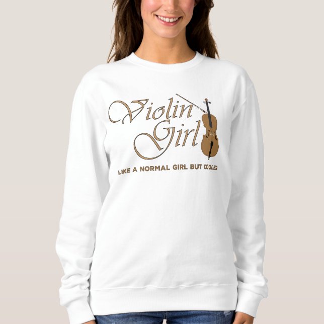 Sweatshirt Violon fille, comme une fille normale mais glacièr (Devant)